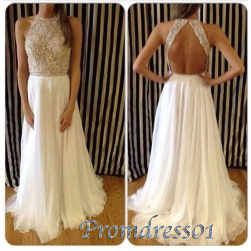 2015 creamy chiffon slim long lace beaded prom dress