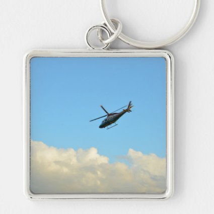 police sheriff helicopter in blue florida sky key chain