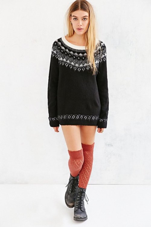 Ecote Patterned Fuzzy Sweater by UO...