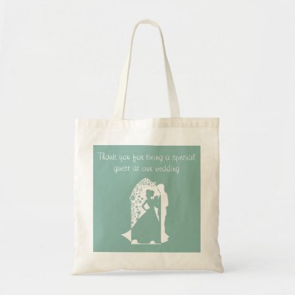 Mint Green Silhouette Wedding Canvas Bags