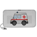 Red and White Cartoon Ambulance Notebook Speakers