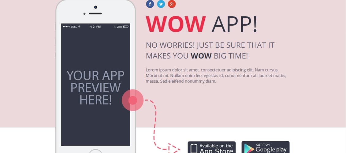 WOW - Instapage Mobile App Landing Page