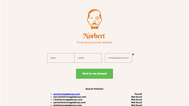 Norbert Finds and Verifies People's Email Addresses