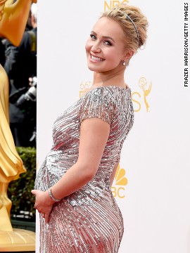 "Nashville" star Hayden Panettiere is expecting her first child with fiance Wladimir Klitschko, and the actress hasn't been shy about showing off her baby bump. Panettiere, seen here at the 2014 Emmy Awards, <a href='http://ift.tt/1yvTLlM' target='_blank'>was spotted earlier this month </a>wearing a two-piece bathing suit.
