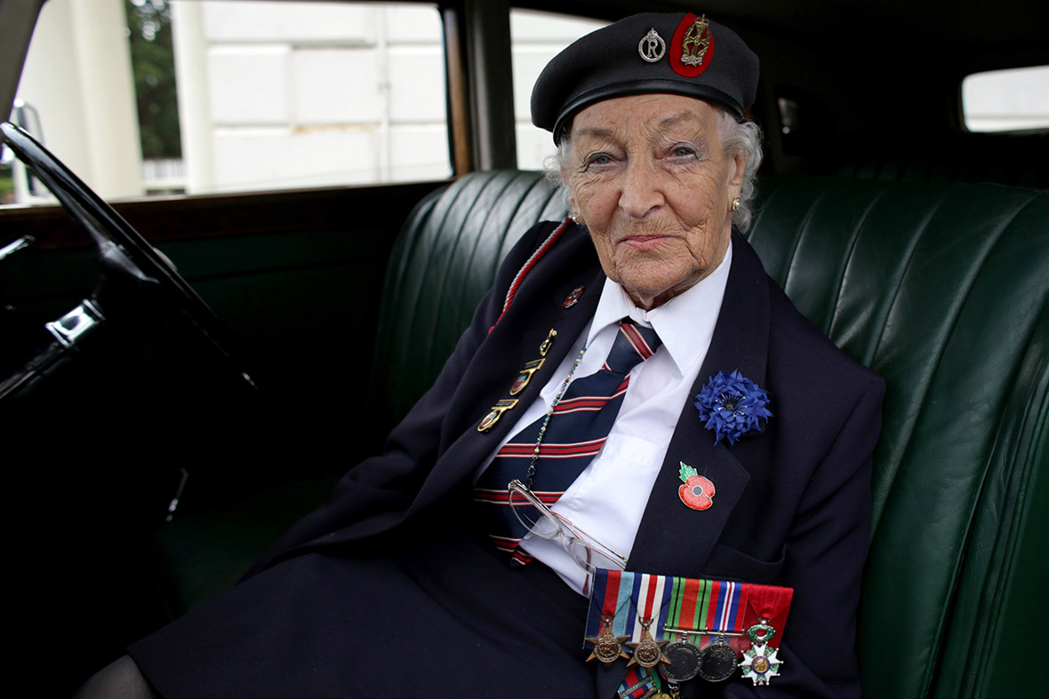 Vera Hay, 92, who was a nurse in a field hospital shortly after D-Day, poses for a photograph in a Rolls Royce used by Field Marshal Montgomery during WW2. The car is parked outside Southwick House in Portsmouth, which in June 1944 was the headquarters of Supreme Allied Commander General Dwight D Eisenhower