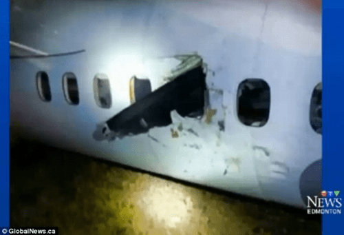Close Call of the Day: Propeller Slices Through Plane During Crash Landing in Canada