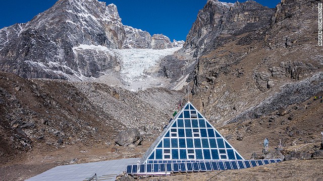 The Pyramid International Laboratory/Observatory high altitude scientific research center is located at 5,050 meters, at the base of the Nepali side of Everest. <!-- --> </br>Since 1990, it has been offering the international scientific community a chance to study the environment, climate, human physiology and geology in a remote mountain protected area. <!-- --> </br>