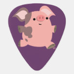 Cute Sporty Cartoon Pig Guitar Pick