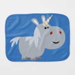 Cute Unscrutable Cartoon Unicorn Burp Cloth