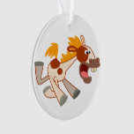 Lively Cartoon Pinto Horse Acrylic Ornament