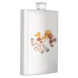 Lively Cartoon Pinto Horse Classic Flask