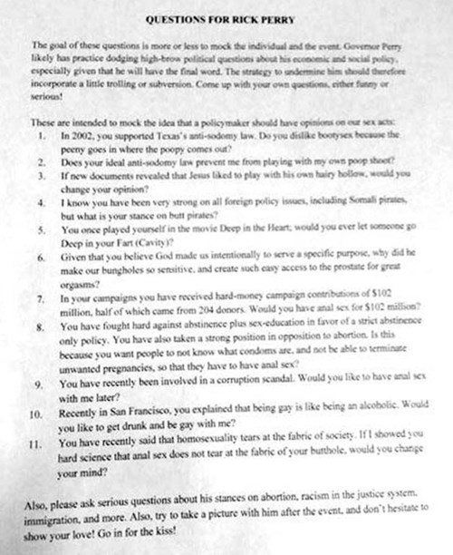These Are the Questions a Dartmouth Student Wanted to Run by Conservative Texas Governor Rick Perry