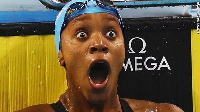 A look of disbelief is etched on the face of <a href='http://ift.tt/1wjlN8H' target='_blank'>Alia Atkinson after she claims gold in the women's 100m breaststroke </a>at the world short course swimming championships in Qatar. The win made her the first black woman swimmer to claim the world title. Click through the gallery for more female sports firsts: