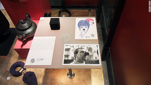 Among items on display at the Funeral Museum is a black cube nose, useful for grieving clowns.