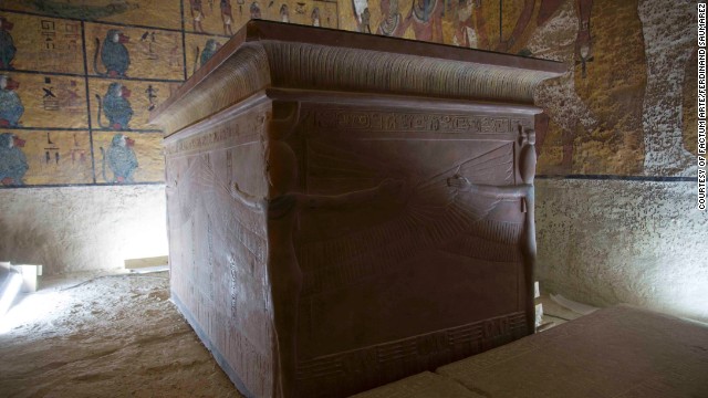 Tutankhamun's remains were placed in a climate-controlled glass case inside the original tomb in 2007 to prevent further decomposition. 