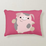 Cute Cartoon Dancing Pig Accent Pillow