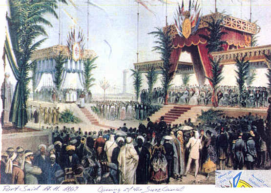 Canal Historic Print - Lesseps 1869 at the Opening of the Suez Canal ...