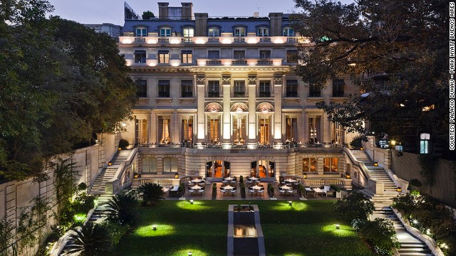 More than half of the Palacio Duhau -- Park Hyatt Buenos Aires property is made up of a cascading garden full of roses. 