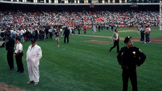The quake happened before the start of the third game of the 1989 World Series, which was being played between the San Francisco Giants and the Oakland Athletics at San Francisco's Candlestick Park. The series was postponed for 10 days.