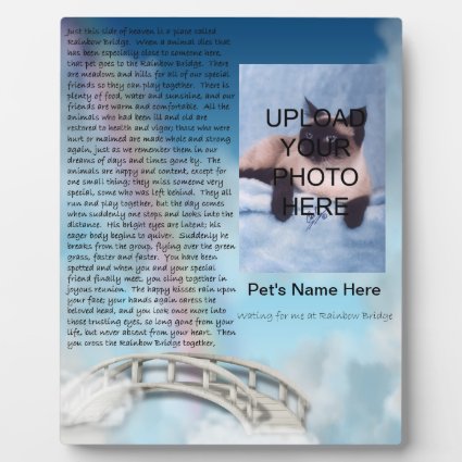 Pet Memorial Rainbow Bridge Plaque - Personalize