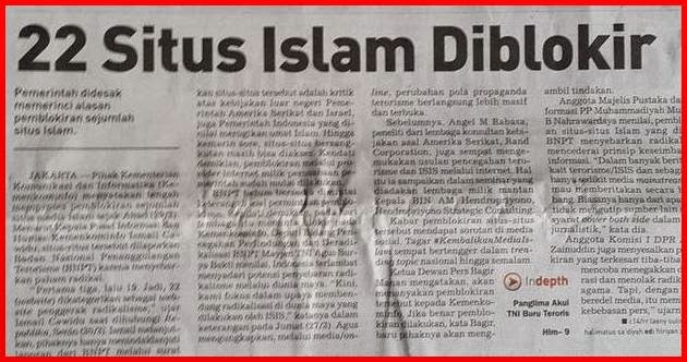 BNPT: Situs Islam Diblokir karena Jelekkan Jokowi