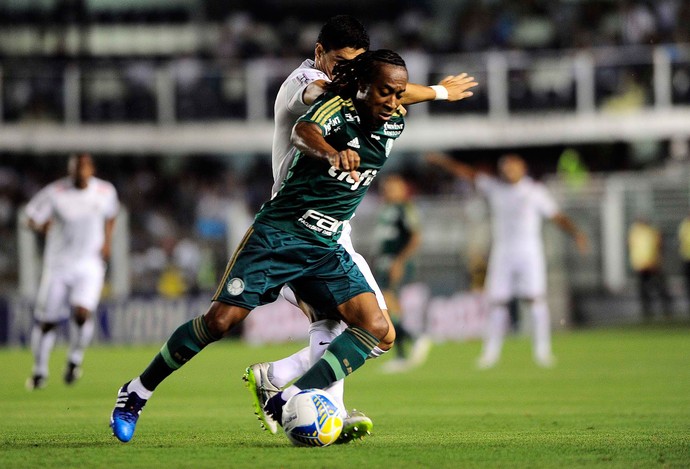 Santos x Palmeiras - lance de jogo (Foto: Marcos Ribolli)