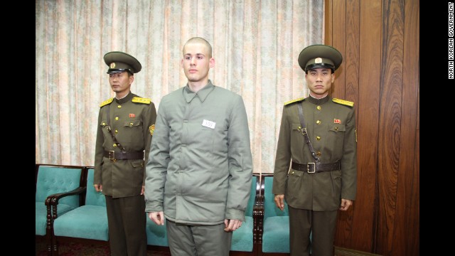 Matthew Todd Miller, shown here shortly before his release, had been detained since April. He was convicted in September of committing "acts hostile" to North Korea.