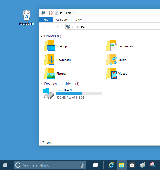 New icons in Windows 10