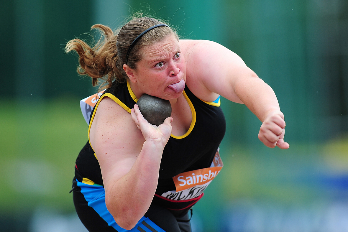 Sophie McKinna competes in the Women's Shot Put Final during day two of the Sainsbury's British Championships at Birmingham Alexander Stadium
