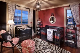 Exquisite use of pink and black in the nursery
