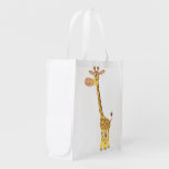 Cute Cartoon Giraffe Reusable Bag Market Totes