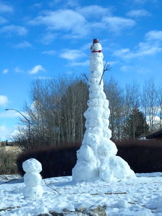 The local kids' snowman game is strong.