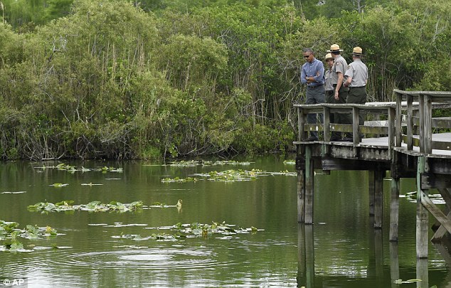 Obama held up the shrinking Florida Everglades today as proof positive that climate change is real and is threatening America's 'national treasures,' as well as the economies of their surrounding towns, which rely heavily on tourist dollars