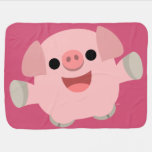 Cute Cuddly Cartoon Pig Baby Blanket