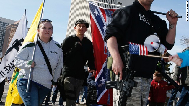 Gun rights supporters rally in Salt Lake City. Gun rights advocates say racial fears have nothing to do with contemporary American gun culture.