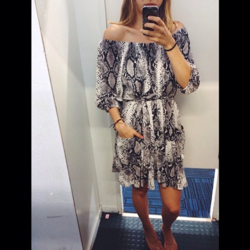Found this bohemian, off the shoulder dress op shopping....