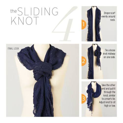 10 ways to tie a scarf knot: The Sliding Knot Via