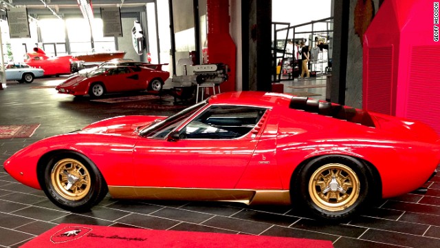 This 1967 Lamborghini Miura is on display at the family-run Ferruccio Lamborghini Museum in Funo.