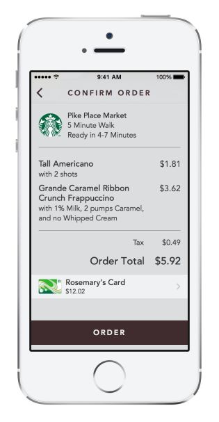 Payment happens in the app, not at the counter.