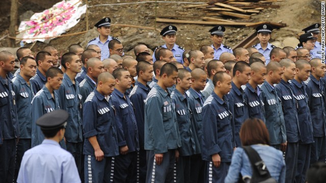 Chinese prisoners in Sichuan. western China. China has relied overwhelmingly on organs from death row prisoners for transplants. 
