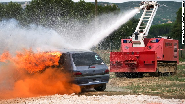 This remote-controlled fire fighter by Croatian robotics company Dok Ing is designed to extinguish fires in high risk industrial facilities and areas that may be inaccessible to humans. While the operators remain outside of the range of danger, the MVF-5 fire fighting vehicle is robust enough to survive even mine detonations.