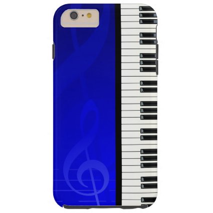 Piano Keys with Blue effect musical notes Tough iPhone 6 Plus Case