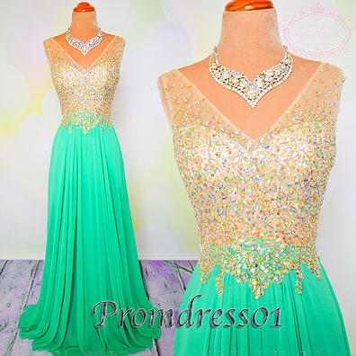 2015 sparkly rhinestones beaded prom dress