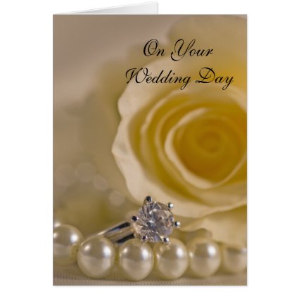Rose and Pearls Blended Family Wedding Card