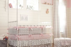 Nursery with polka dots and chevron pattern!