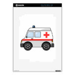 Red and White Cartoon Ambulance Skins For iPad 2