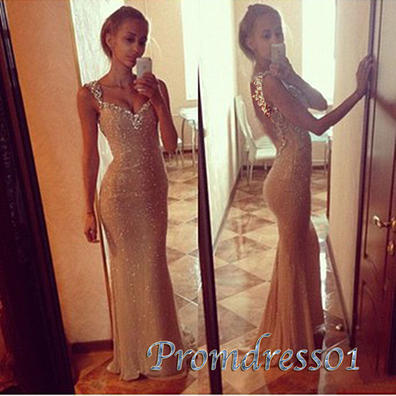 2015 sexy straps open back prom dress