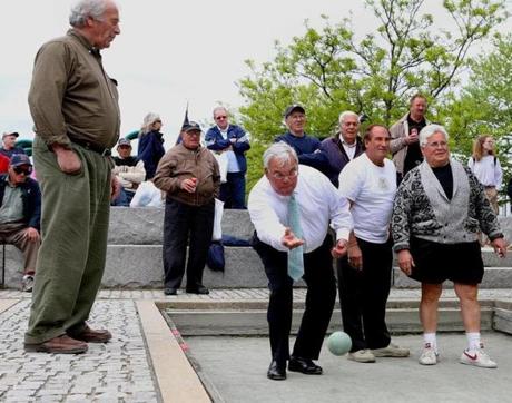 Menino was Boston’s first Italian-American mayor, and reveled in his heritage, taking a turn during a 2009 bocce tournament for seniors at Langone Park in the North End. 