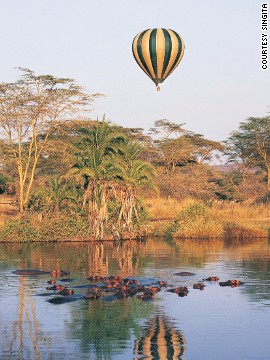 <strong>Serengeti balloon safari (Tanzania)</strong>: This hot air balloon ride over the Serengeti gives amazing views of the great migration and African bush without the unwanted dust bath. 