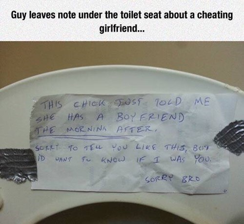 If she's cheating, always leave a note